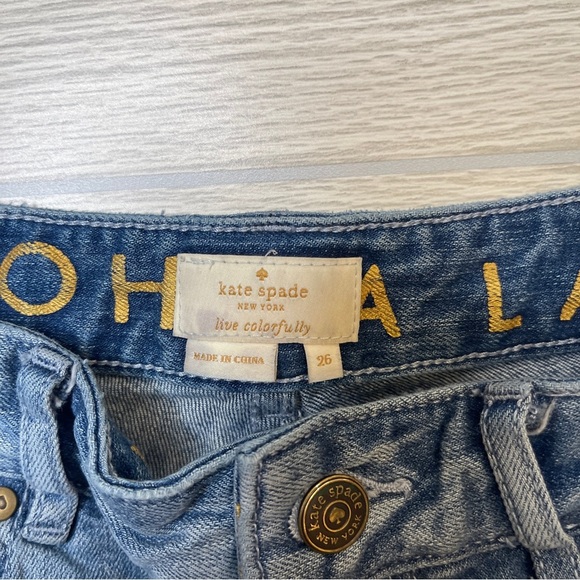 Kate Spade Straight High Waist Ooh La La
Crop Raw Hem Blue Denim Jeans Size 26 - Picture 7 of 13